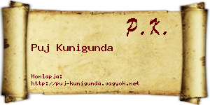 Puj Kunigunda névjegykártya